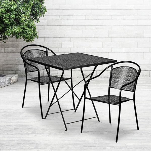 Buy Table and Chair Set 28SQ Black Fold Patio Set near  Winter Garden at Capital Office Furniture