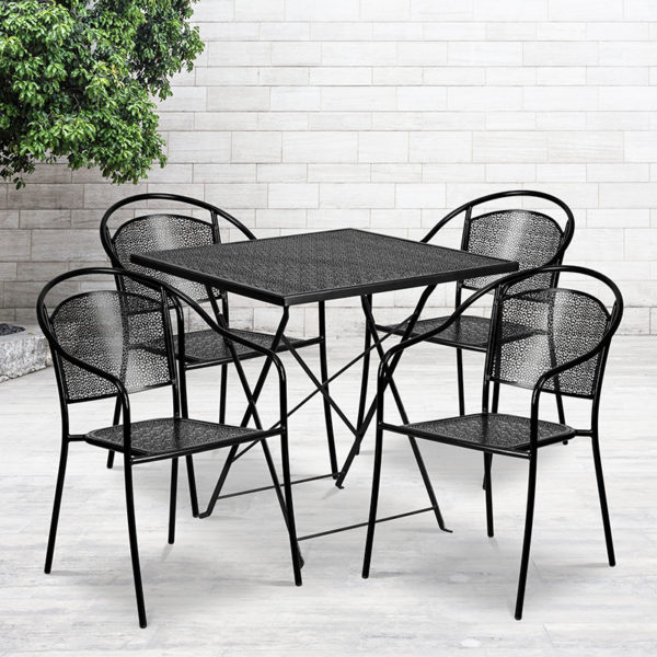 Buy Table and Chair Set 28SQ Black Fold Patio Set near  Daytona Beach at Capital Office Furniture