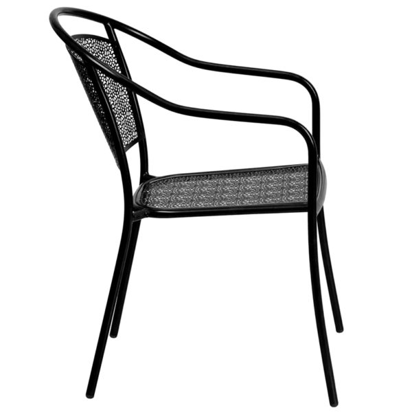 Nice Commercial Grade Indoor-Outdoor Steel Patio Arm Chair w/ Round Back Integrated Arms patio chairs near  Saint Cloud at Capital Office Furniture