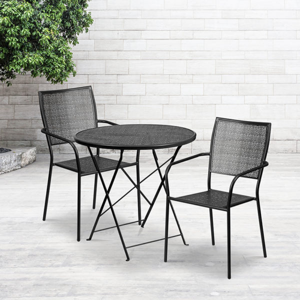 Buy Table and Chair Set 30RD Black Fold Patio Set near  Bay Lake at Capital Office Furniture