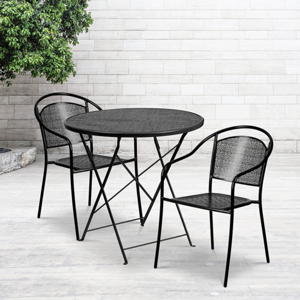 Buy Table and Chair Set 30RD Black Fold Patio Set near  Winter Park at Capital Office Furniture