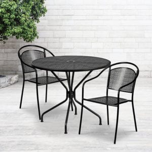 Buy Table and Chair Set 35.25RD Black Patio Table Set near  Lake Buena Vista at Capital Office Furniture