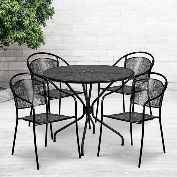 Buy Table and Chair Set 35.25RD Black Patio Table Set near  Clermont at Capital Office Furniture