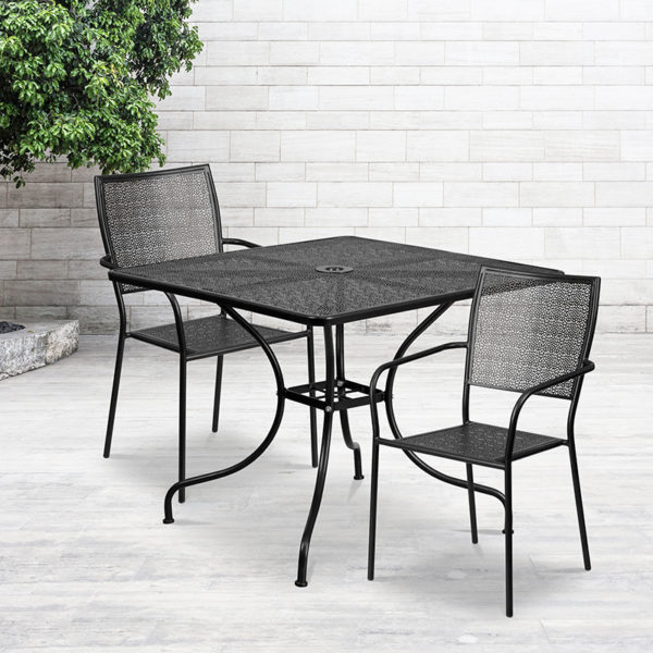 Buy Table and Chair Set 35.5SQ Black Patio Table Set near  Saint Cloud at Capital Office Furniture