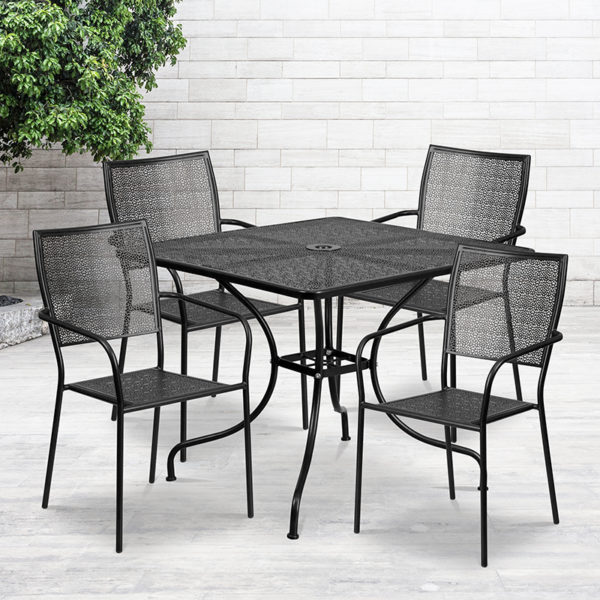 Buy Table and Chair Set 35.5SQ Black Patio Table Set near  Winter Park at Capital Office Furniture