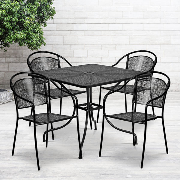 Buy Table and Chair Set 35.5SQ Black Patio Table Set near  Saint Cloud at Capital Office Furniture