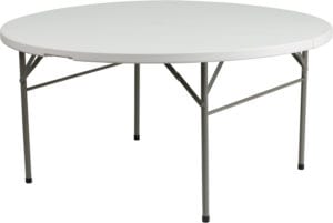 Buy White plastic round folding table 60RD White Bi-Fold Table near  Leesburg at Capital Office Furniture