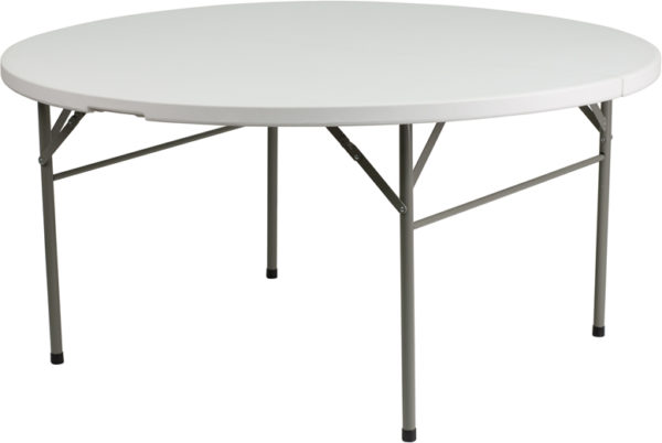 Buy White plastic round folding table 60RD White Bi-Fold Table near  Winter Garden at Capital Office Furniture
