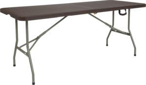 Buy Ready To Use Table 29x71 Brown Rattan Fold Table near  Ocoee at Capital Office Furniture