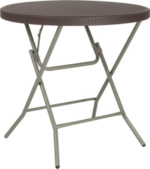 Buy Ready To Use Table 31.5RD Brown Rattan Fold Table in  Orlando at Capital Office Furniture