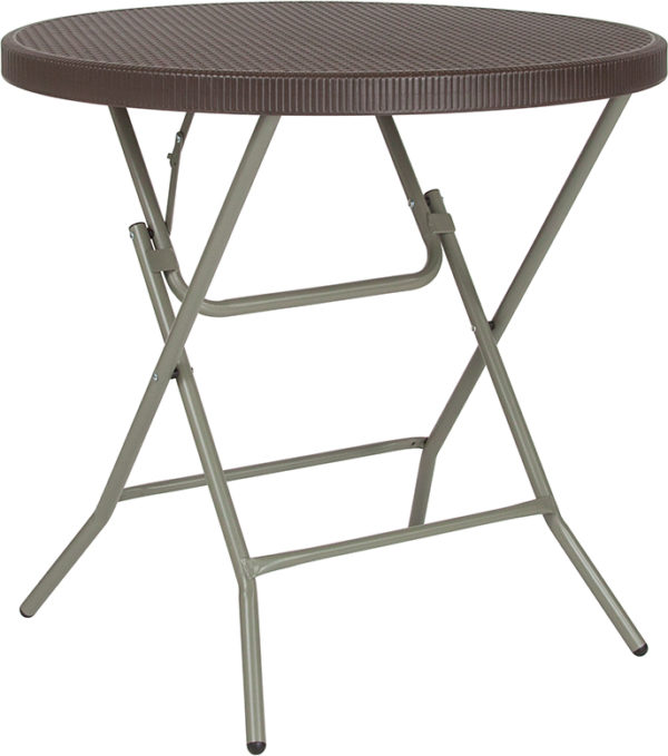 Buy Ready To Use Table 31.5RD Brown Rattan Fold Table near  Ocoee at Capital Office Furniture