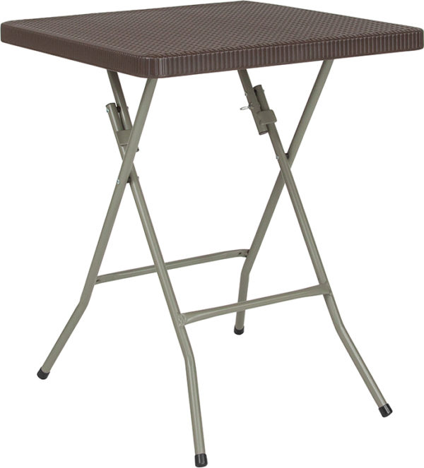 Buy Ready To Use Table 23.5SQ Brown Rattan Fold Table in  Orlando at Capital Office Furniture