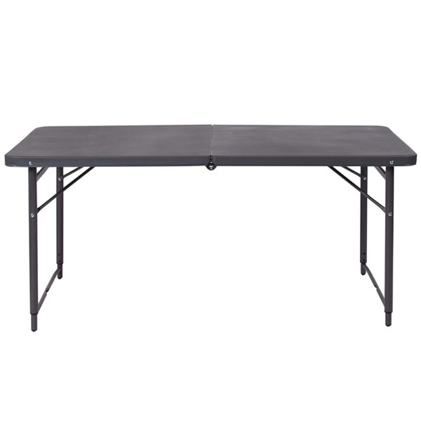 Nice 4-Foot Height Adjustable Bi-Fold Plastic Folding Table w/ Carrying Handle 220 lb. Static Load Capacity folding tables near  Winter Garden at Capital Office Furniture