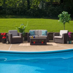 Buy Contemporary Outdoor Seating Set 4 PC Brown Outdoor Rattan Set in  Orlando at Capital Office Furniture