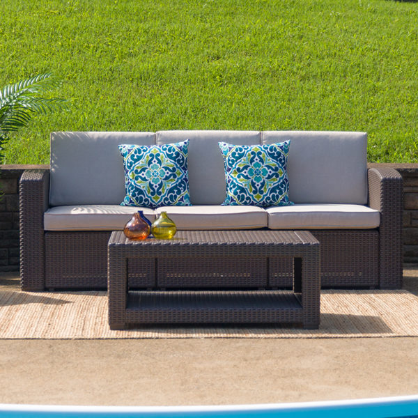 Buy Contemporary Outdoor Sofa Chocolate Rattan Outdoor Sofa near  Altamonte Springs at Capital Office Furniture