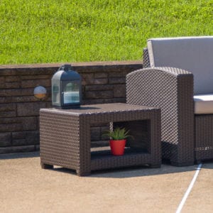 Buy Contemporary Style Chocolate Rattan End Table near  Bay Lake at Capital Office Furniture