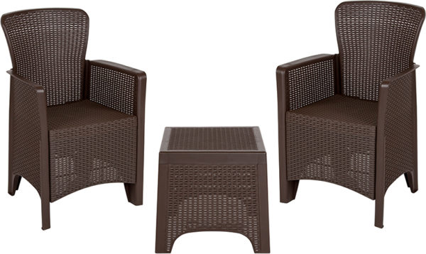 Shop for Brown Rattan Chair/Table Setw/ All-Weather Chocolate Faux Rattan near  Sanford at Capital Office Furniture