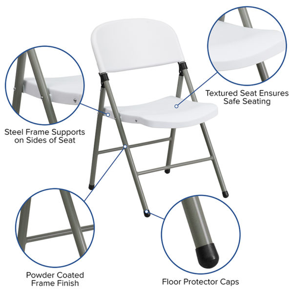 Nice HERCULES Series 330 lb. Capacity Plastic Folding Chair w/ Frame Textured seat reduces slipping folding chairs near  Winter Springs at Capital Office Furniture