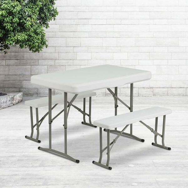 Buy Table and Bench Seating White Plastic Fold Table/Bench near  Winter Park at Capital Office Furniture