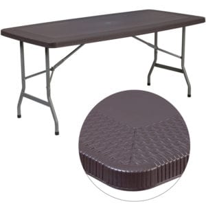 Buy Ready To Use Table 30x96 Brown Rattan Fold Table in  Orlando at Capital Office Furniture