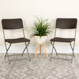 Buy Plastic Folding Chair Brown Rattan Plastic Chair near  Clermont at Capital Office Furniture