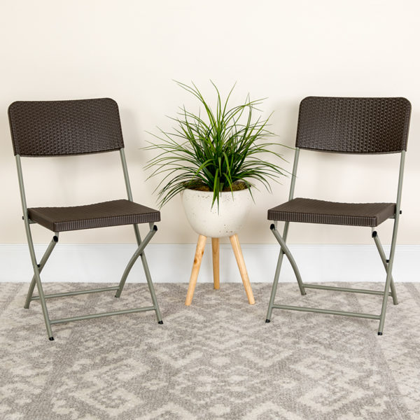Buy Plastic Folding Chair Brown Rattan Plastic Chair near  Saint Cloud at Capital Office Furniture
