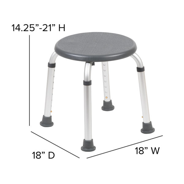 Adjustable Bath & Shower Stool Textured Seat reduces slipping medical bathroom equipment near  Bay Lake at Capital Office Furniture