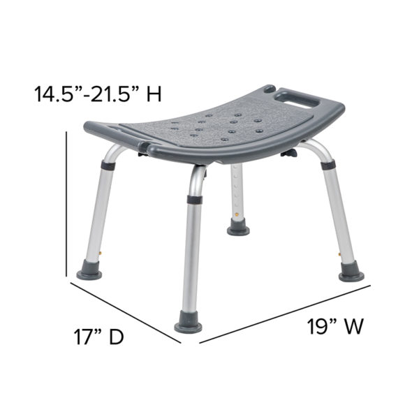 Adjustable Bath & Shower Chair w/ Non-slip Feet Textured Seat reduces slipping medical bathroom equipment near  Lake Mary at Capital Office Furniture