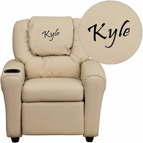 Buy Kids Recliner - Lounge and Playroom Chair TXT Beige Vinyl Kids Recliner near  Leesburg at Capital Office Furniture