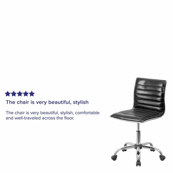 Nice Low Back Designer Armless Ribbed Swivel Task Office Chair Foam Molded Back and Seat office chairs near  Bay Lake at Capital Office Furniture