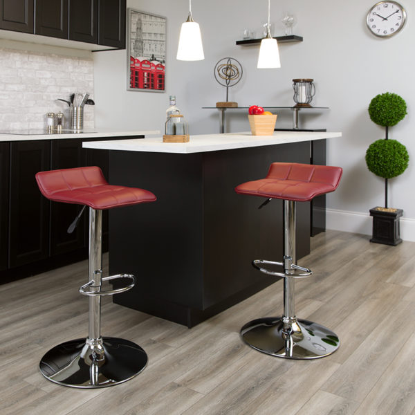 Buy Contemporary Style Stool Burgundy Vinyl Barstool near  Clermont at Capital Office Furniture