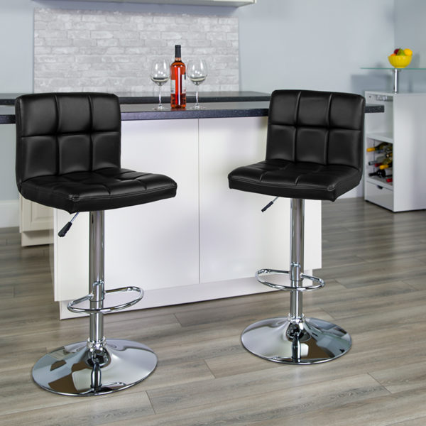 Buy Contemporary Style Stool Black Quilted Vinyl Barstool near  Altamonte Springs at Capital Office Furniture