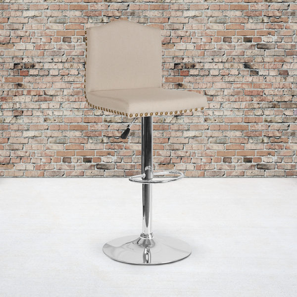 Buy Contemporary Style Stool Beige Fabric Barstool near  Daytona Beach at Capital Office Furniture