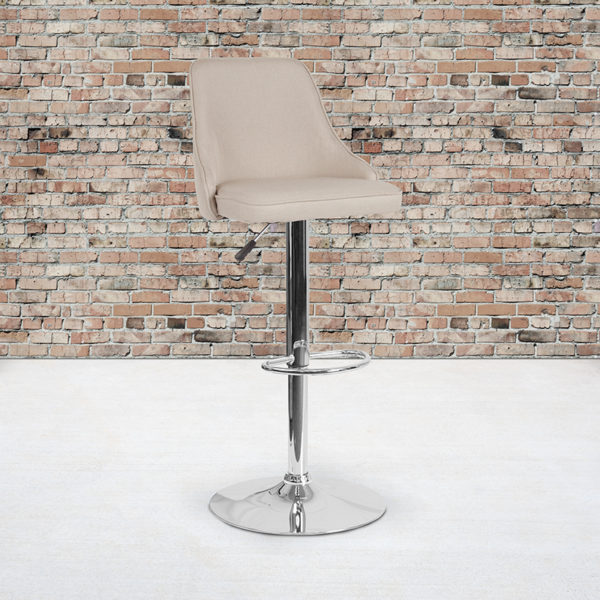 Buy Contemporary Style Stool Beige Fabric Barstool near  Apopka at Capital Office Furniture