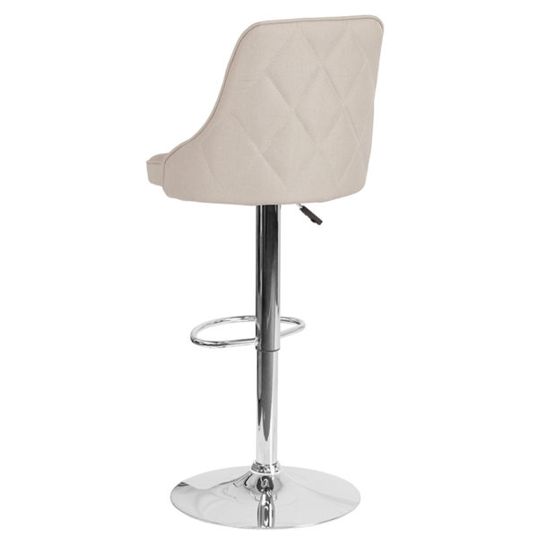 Nice Trieste Contemporary Adjustable Height Barstool in Fabric CA117 Fire Retardant Foam kitchen and dining room furniture in  Orlando at Capital Office Furniture