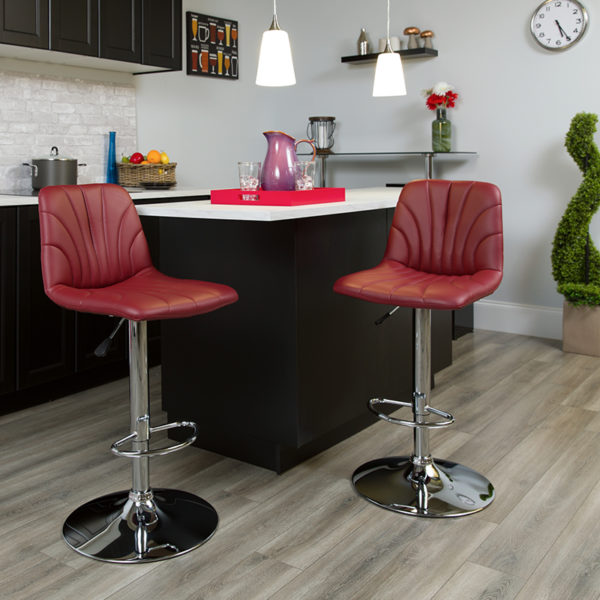 Buy Contemporary Style Stool Burgundy Vinyl Barstool near  Clermont at Capital Office Furniture