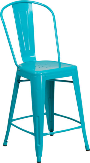Buy Bistro Style Counter Stool 24" Teal Metal Outdoor Stool near  Winter Springs at Capital Office Furniture