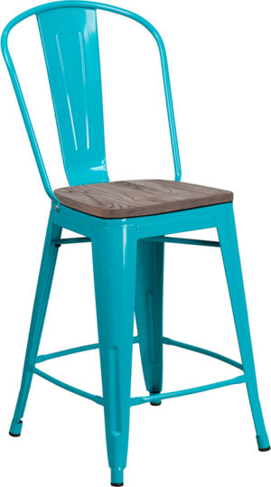 Buy Bistro Style Counter Stool 24" Teal Metal Counter Stool in  Orlando at Capital Office Furniture