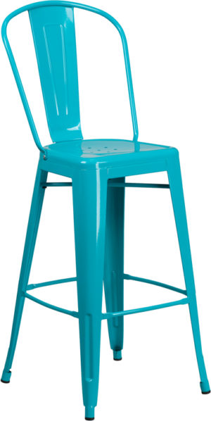 Buy Bistro Style Bar Stool 30" Teal Metal Outdoor Stool in  Orlando at Capital Office Furniture
