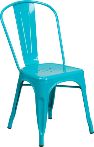 Buy Stackable Bistro Style Chair Crystal Teal-Blue Metal Chair near  Winter Garden at Capital Office Furniture