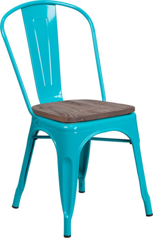 Buy Stackable Bistro Style Chair Crystal Teal-Blue Metal Chair near  Casselberry at Capital Office Furniture