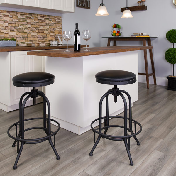 Buy Rustic Style Stool 30"H Black Swivel Lift Stool in  Orlando at Capital Office Furniture