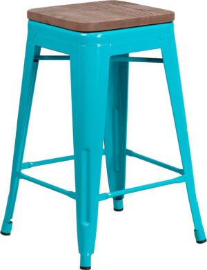Buy Stackable Industrial Style Modern Stool 24" Teal No Back Metal Stool in  Orlando at Capital Office Furniture