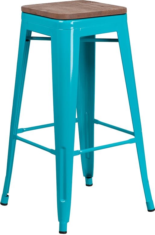 Buy Stackable Industrial Style Modern Stool 30" Teal No Back Metal Stool in  Orlando at Capital Office Furniture