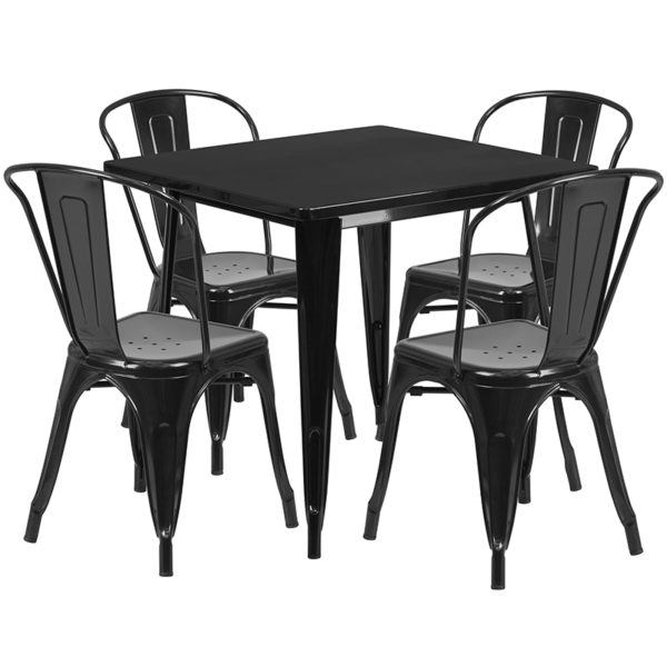 Find Black Powder Coat Finish restaurant table and chair sets in  Orlando at Capital Office Furniture