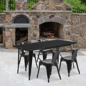 Buy Table and Chair Set 31.5x63 Black Metal Table Set near  Clermont at Capital Office Furniture