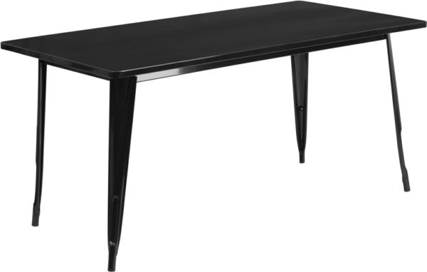Buy Metal Cafe Table 31.5x63 Black Metal Table Set near  Bay Lake at Capital Office Furniture