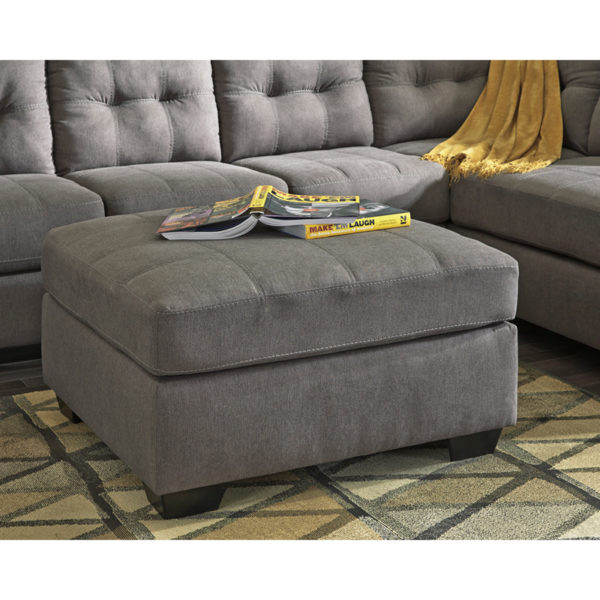 Buy Contemporary Style Charcoal Microfiber Ottoman near  Clermont at Capital Office Furniture