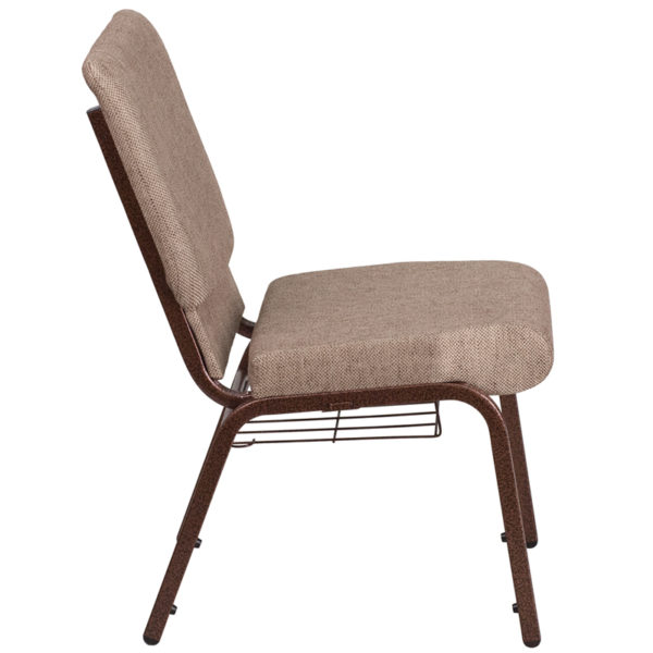 Nice HERCULES Series 18.5''W Church Chair in Fabric with Book Rack Book Pouch on Back church stack chairs near  Lake Buena Vista at Capital Office Furniture