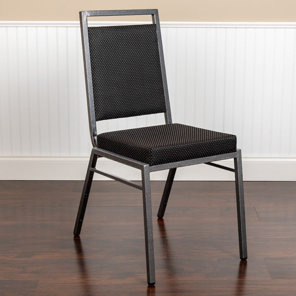 Buy Multipurpose Banquet Chair with Square Back Design Black Dot Fabric Banquet Chair near  Daytona Beach at Capital Office Furniture
